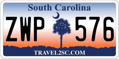 SC license plate ZWP576