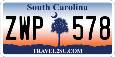 SC license plate ZWP578