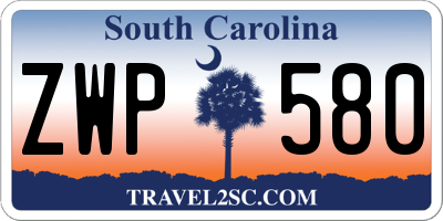 SC license plate ZWP580
