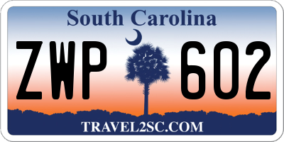 SC license plate ZWP602