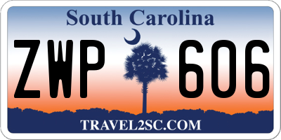 SC license plate ZWP606