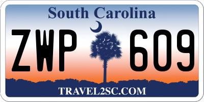 SC license plate ZWP609