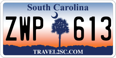 SC license plate ZWP613
