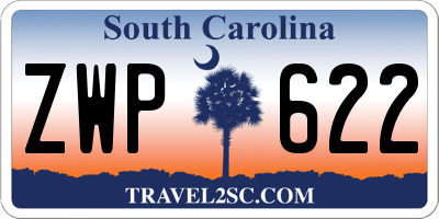 SC license plate ZWP622