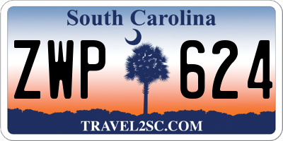 SC license plate ZWP624