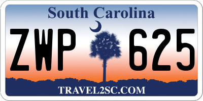 SC license plate ZWP625