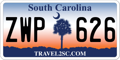 SC license plate ZWP626