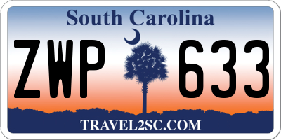 SC license plate ZWP633