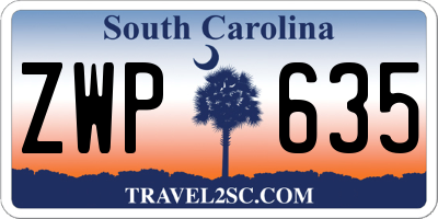 SC license plate ZWP635