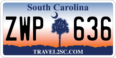 SC license plate ZWP636