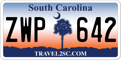 SC license plate ZWP642