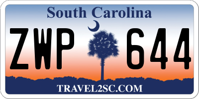 SC license plate ZWP644