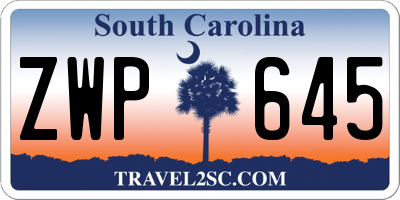 SC license plate ZWP645