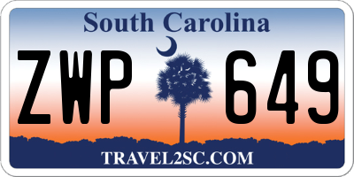 SC license plate ZWP649