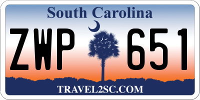 SC license plate ZWP651