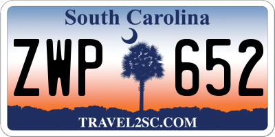 SC license plate ZWP652