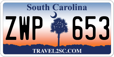 SC license plate ZWP653