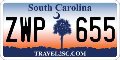 SC license plate ZWP655