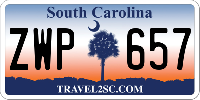 SC license plate ZWP657