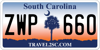 SC license plate ZWP660