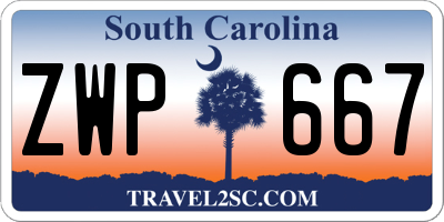 SC license plate ZWP667