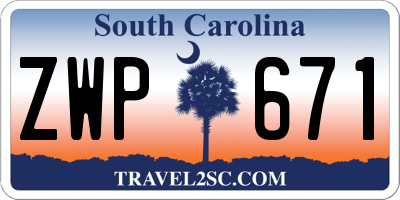 SC license plate ZWP671