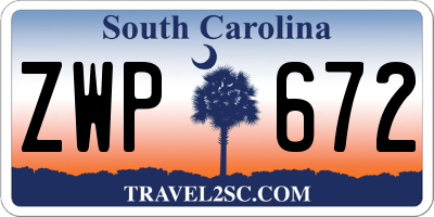 SC license plate ZWP672