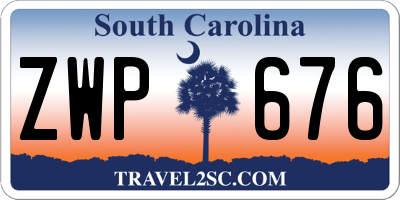 SC license plate ZWP676