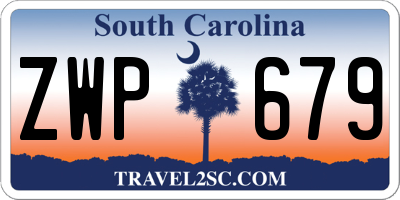 SC license plate ZWP679