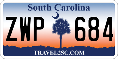 SC license plate ZWP684