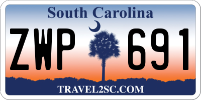 SC license plate ZWP691