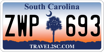 SC license plate ZWP693