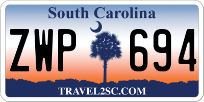 SC license plate ZWP694