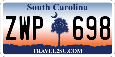 SC license plate ZWP698