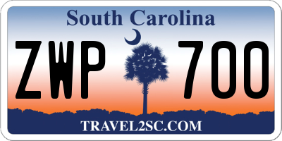 SC license plate ZWP700