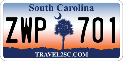 SC license plate ZWP701
