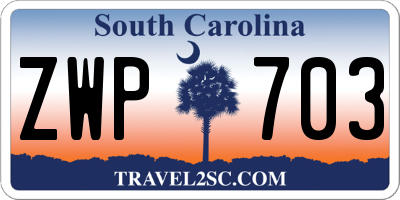 SC license plate ZWP703