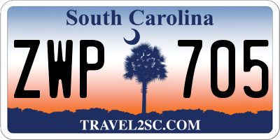 SC license plate ZWP705