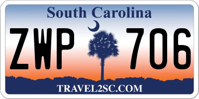 SC license plate ZWP706