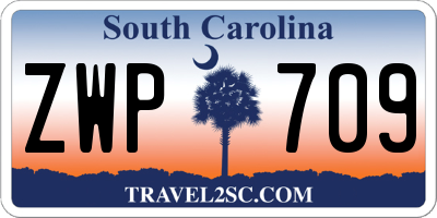 SC license plate ZWP709