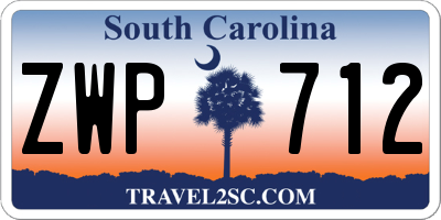 SC license plate ZWP712
