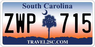 SC license plate ZWP715