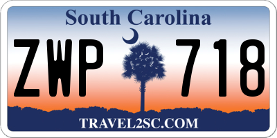 SC license plate ZWP718