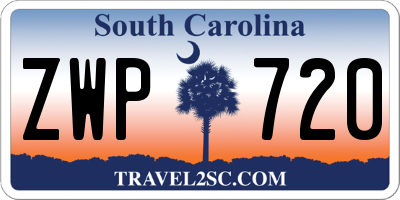 SC license plate ZWP720