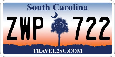 SC license plate ZWP722