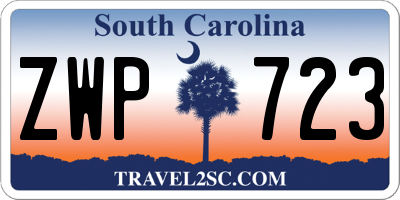 SC license plate ZWP723