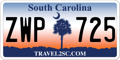 SC license plate ZWP725