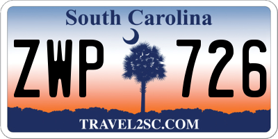 SC license plate ZWP726
