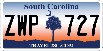 SC license plate ZWP727
