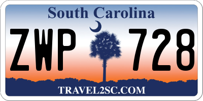 SC license plate ZWP728